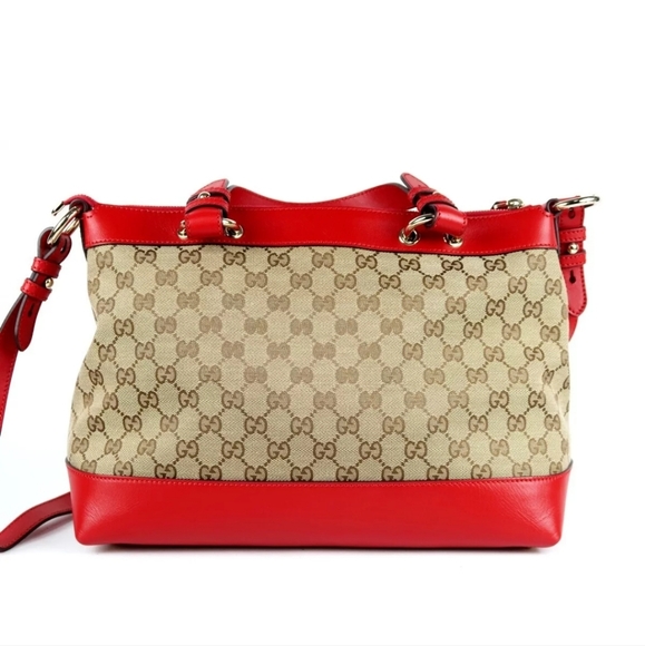 GUCCI Monogram Valentine Bag Red Rare - Picture 11 of 14